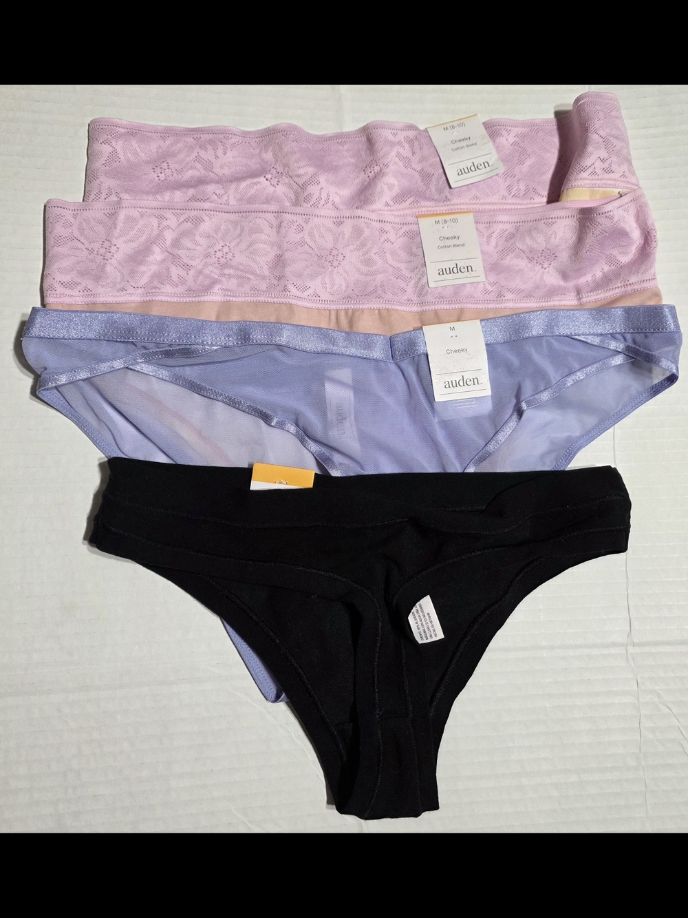 Auden Womens 3-Pack Bikini Underwear - Pink, Lavender, Black